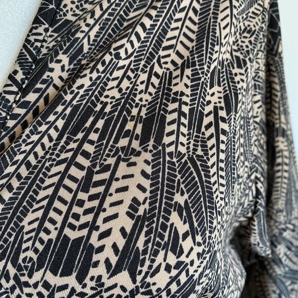 Lapogee Bell Sleeve Boho Elastic Waist Earthy Maxi Dress, size L - Picture 14 of 14